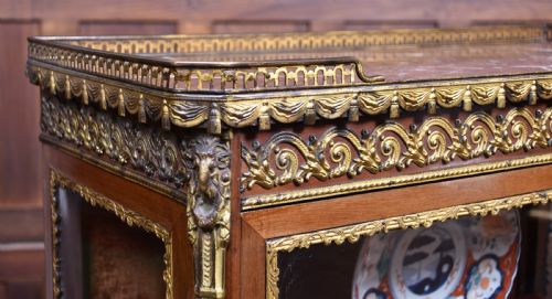 FRENCH MARBLE TOP VITRINE DISPLAY CABINET - ADDITIONAL PHOTO 2