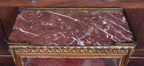 FRENCH MARBLE TOP VITRINE DISPLAY CABINET - ADDITIONAL PHOTO 4