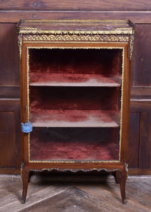 FRENCH MARBLE TOP VITRINE DISPLAY CABINET - ADDITIONAL PHOTO 5