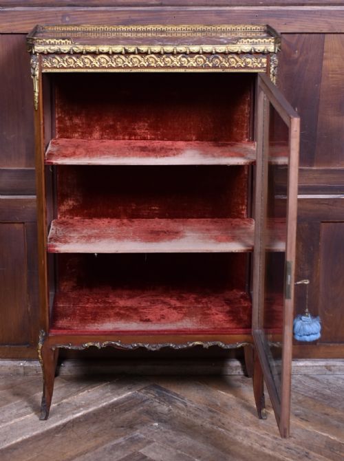 FRENCH MARBLE TOP VITRINE DISPLAY CABINET - ADDITIONAL PHOTO 7