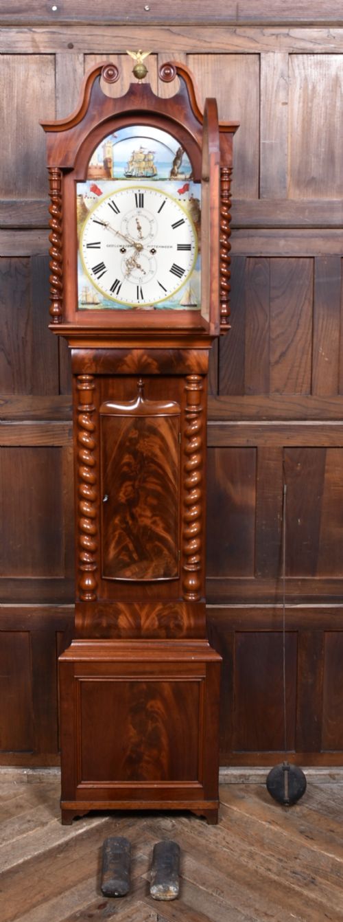 SCOTTISH MAHOGANY LONGCASE GRANDFATHER CLOCK - ADDITIONAL PHOTO 11