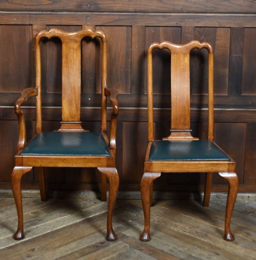 12 QUEEN ANNE STYLE OAK CHAIRS - ADDITIONAL PHOTO 2