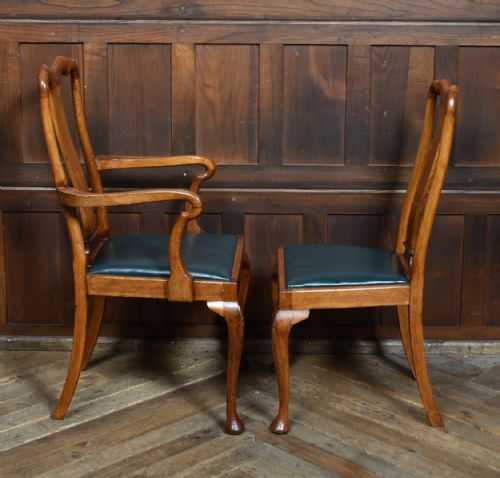 12 QUEEN ANNE STYLE OAK CHAIRS - ADDITIONAL PHOTO 5