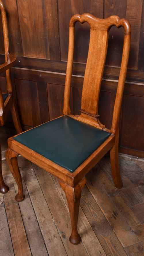 12 QUEEN ANNE STYLE OAK CHAIRS - ADDITIONAL PHOTO 7