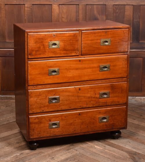 victorian mahogany campaign chest - CATEGORY: ANTIQUE CHEST OF DRAWERS - DATED VICTORIAN