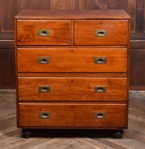 VICTORIAN MAHOGANY CAMPAIGN CHEST - ADDITIONAL PHOTO 3