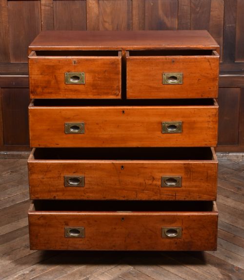 VICTORIAN MAHOGANY CAMPAIGN CHEST - ADDITIONAL PHOTO 5