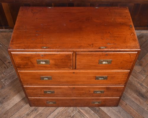 VICTORIAN MAHOGANY CAMPAIGN CHEST - ADDITIONAL PHOTO 6