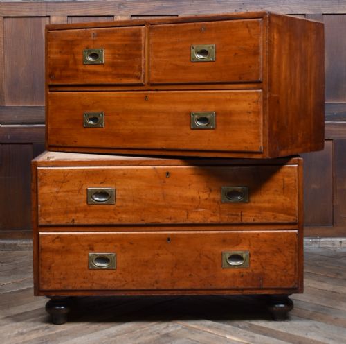 VICTORIAN MAHOGANY CAMPAIGN CHEST - ADDITIONAL PHOTO 8