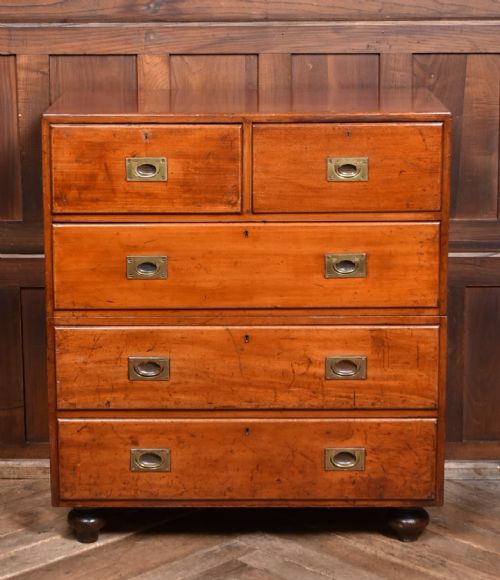 VICTORIAN MAHOGANY CAMPAIGN CHEST - ADDITIONAL PHOTO 13