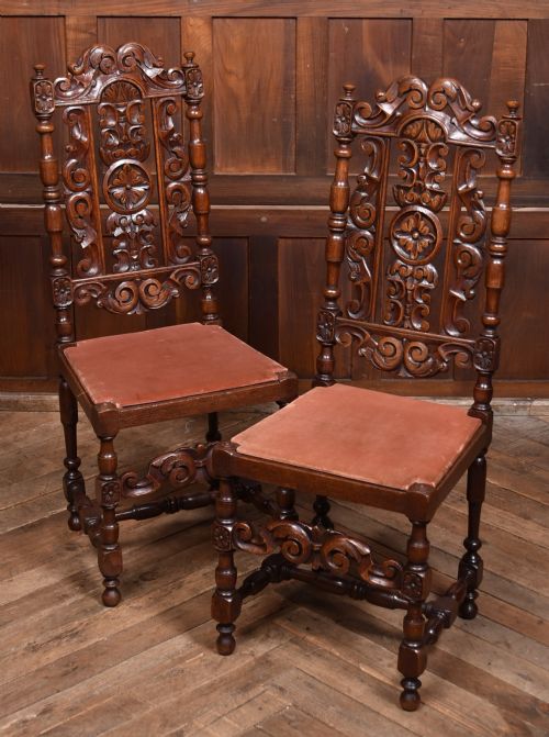 PAIR OF VICTORIAN OAK BERGERE SIDE CHAIRS - ADDITIONAL PHOTO 1