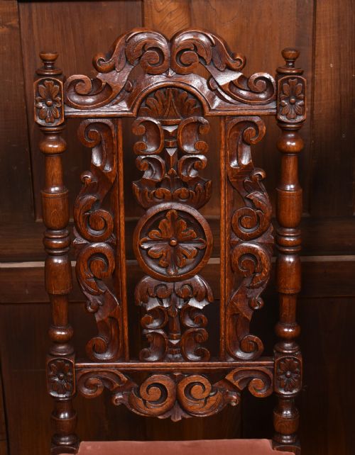 PAIR OF VICTORIAN OAK BERGERE SIDE CHAIRS - ADDITIONAL PHOTO 4