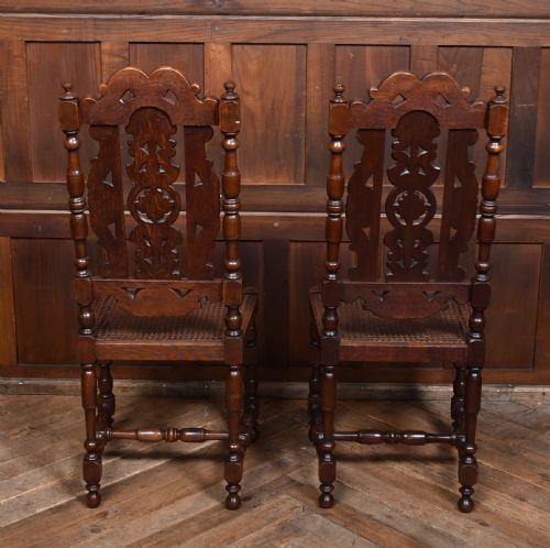 PAIR OF VICTORIAN OAK BERGERE SIDE CHAIRS - ADDITIONAL PHOTO 12