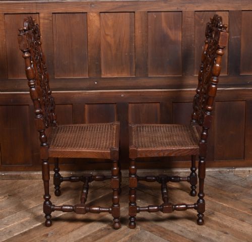 PAIR OF VICTORIAN OAK BERGERE SIDE CHAIRS - ADDITIONAL PHOTO 13