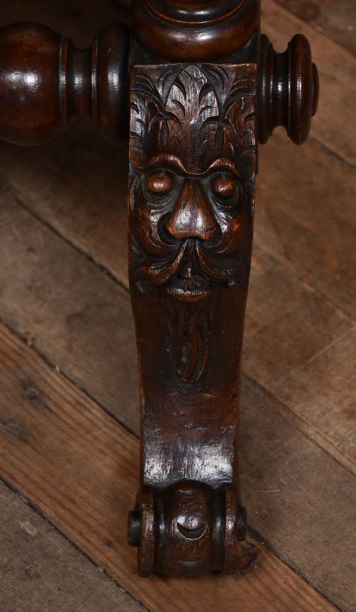VICTORIAN OAK GREEN MAN TABLE - ADDITIONAL PHOTO 6