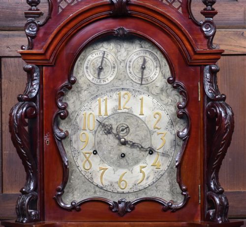 9FT MAHOGANY LONG CASE GRANDFATHER CLOCK - ADDITIONAL PHOTO 3