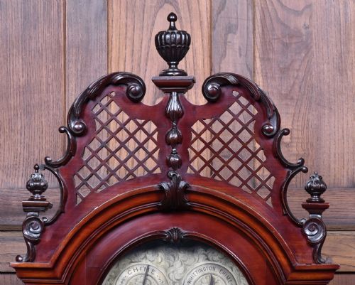9FT MAHOGANY LONG CASE GRANDFATHER CLOCK - ADDITIONAL PHOTO 5