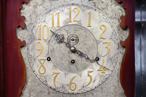 9FT MAHOGANY LONG CASE GRANDFATHER CLOCK - ADDITIONAL PHOTO 7
