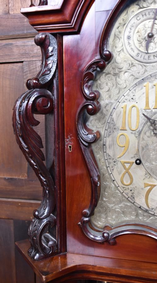9FT MAHOGANY LONG CASE GRANDFATHER CLOCK - ADDITIONAL PHOTO 10
