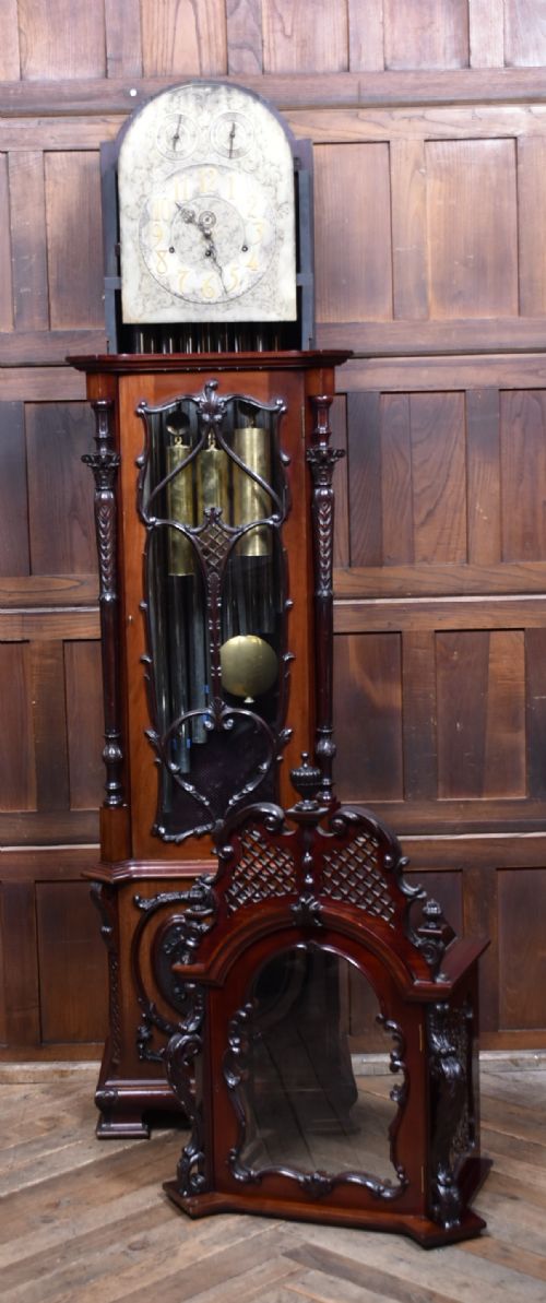 9FT MAHOGANY LONG CASE GRANDFATHER CLOCK - ADDITIONAL PHOTO 20