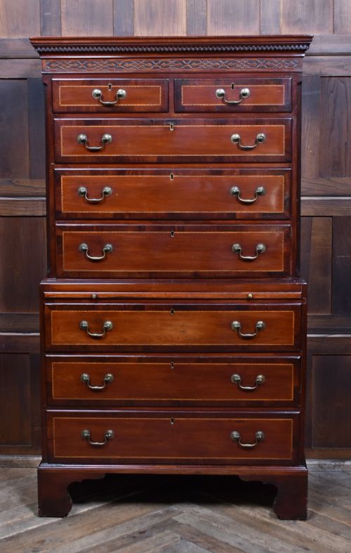 georgian mahogany chest on chest - CATEGORY: ANTIQUE CHEST OF DRAWERS - DATED GEORGIAN