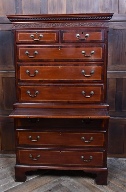 GEORGIAN MAHOGANY CHEST ON CHEST - ADDITIONAL PHOTO 6