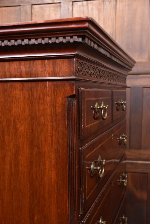 GEORGIAN MAHOGANY CHEST ON CHEST - ADDITIONAL PHOTO 9