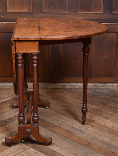 VICTORIAN BURR WALNUT SUTHERLAND TABLE - ADDITIONAL PHOTO 2