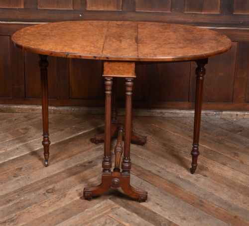 VICTORIAN BURR WALNUT SUTHERLAND TABLE - ADDITIONAL PHOTO 3