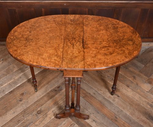 VICTORIAN BURR WALNUT SUTHERLAND TABLE - ADDITIONAL PHOTO 6