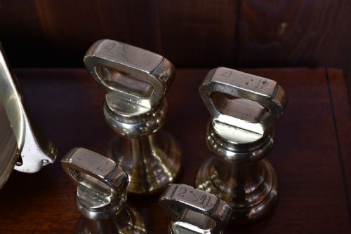 EDWARDIAN BRASS SHOPKEEPER'S SCALES - ADDITIONAL PHOTO 10
