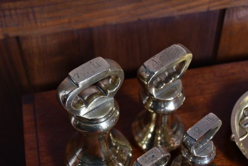EDWARDIAN BRASS SHOPKEEPER'S SCALES - ADDITIONAL PHOTO 11