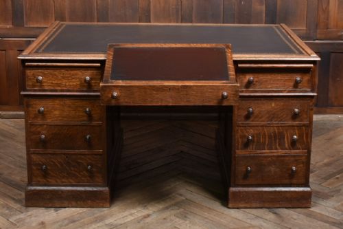 VICTORIAN OAK PARTNER DESK - ADDITIONAL PHOTO 2