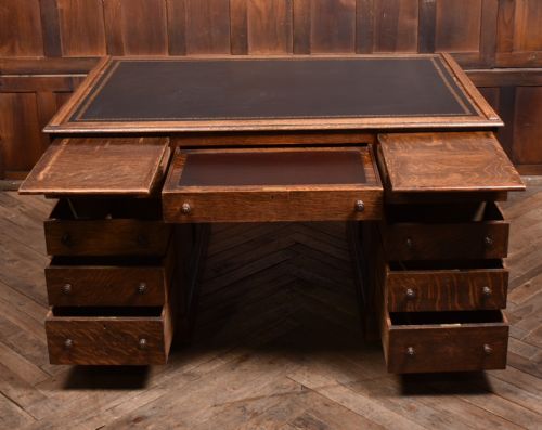 VICTORIAN OAK PARTNER DESK - ADDITIONAL PHOTO 5