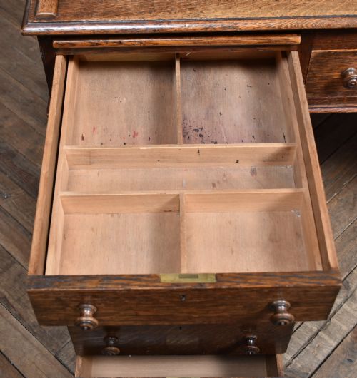VICTORIAN OAK PARTNER DESK - ADDITIONAL PHOTO 8