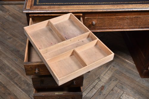 VICTORIAN OAK PARTNER DESK - ADDITIONAL PHOTO 9