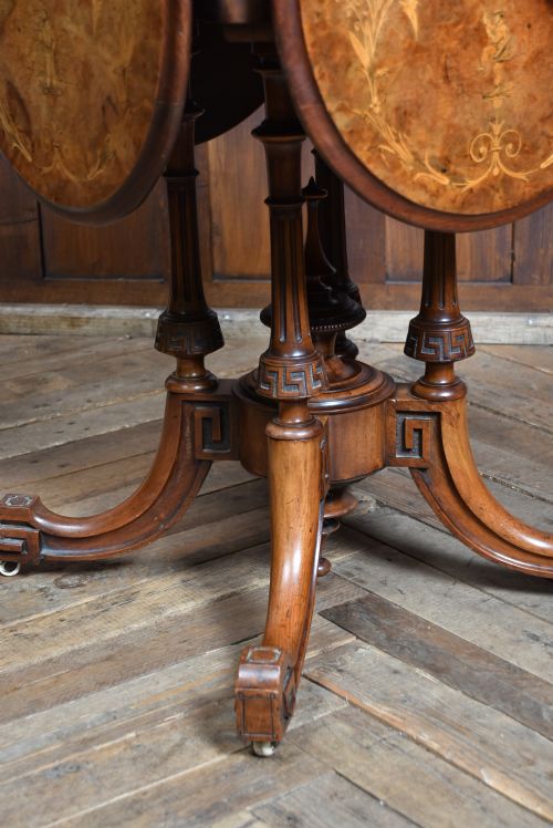 VICTORIAN WALNUT DROPLEAF GAMES TABLE - ADDITIONAL PHOTO 2