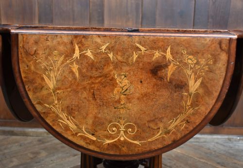 VICTORIAN WALNUT DROPLEAF GAMES TABLE - ADDITIONAL PHOTO 4