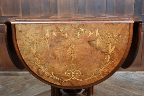 VICTORIAN WALNUT DROPLEAF GAMES TABLE - ADDITIONAL PHOTO 10