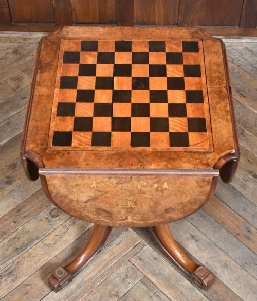 VICTORIAN WALNUT DROPLEAF GAMES TABLE - ADDITIONAL PHOTO 15
