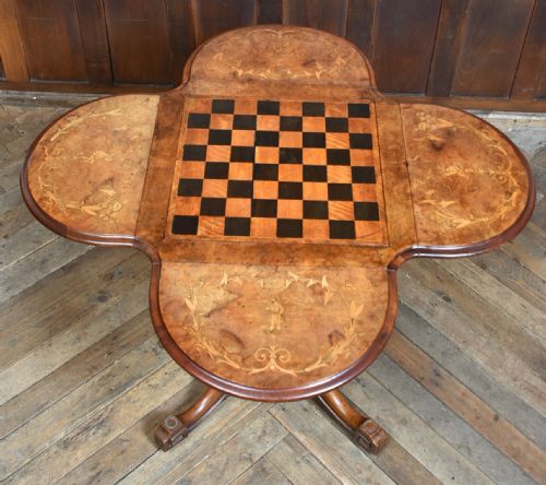 VICTORIAN WALNUT DROPLEAF GAMES TABLE - ADDITIONAL PHOTO 17