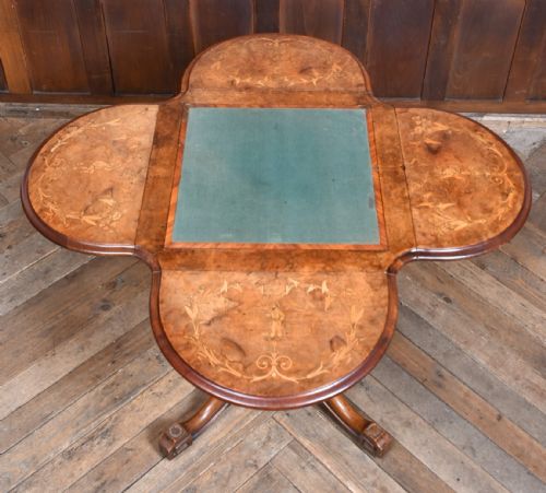 VICTORIAN WALNUT DROPLEAF GAMES TABLE - ADDITIONAL PHOTO 19