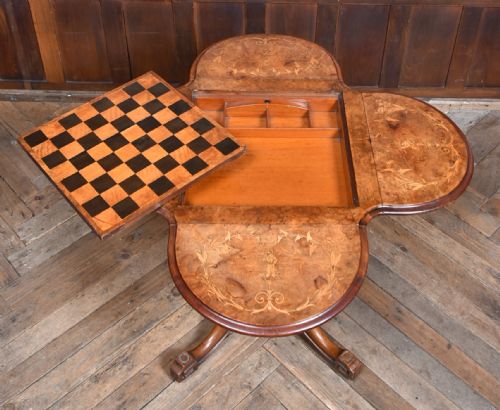 VICTORIAN WALNUT DROPLEAF GAMES TABLE - ADDITIONAL PHOTO 20