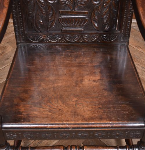 19TH CENTURY OAK HALL CHAIR - ADDITIONAL PHOTO 5