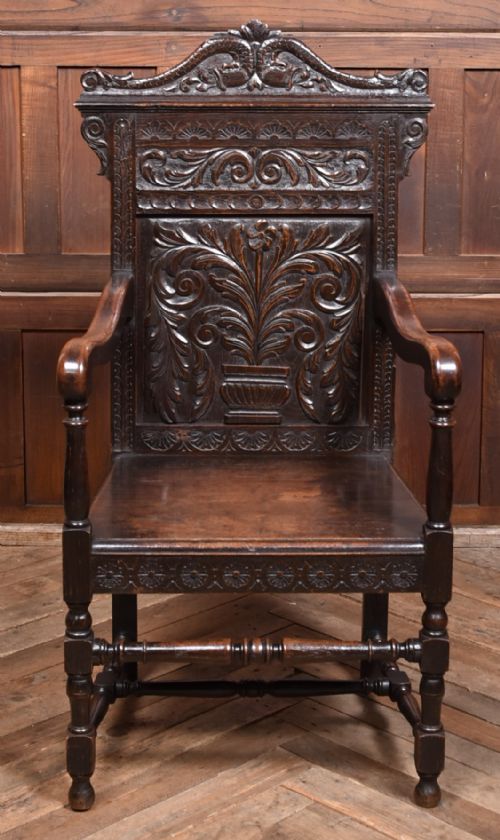 19TH CENTURY OAK HALL CHAIR - ADDITIONAL PHOTO 6