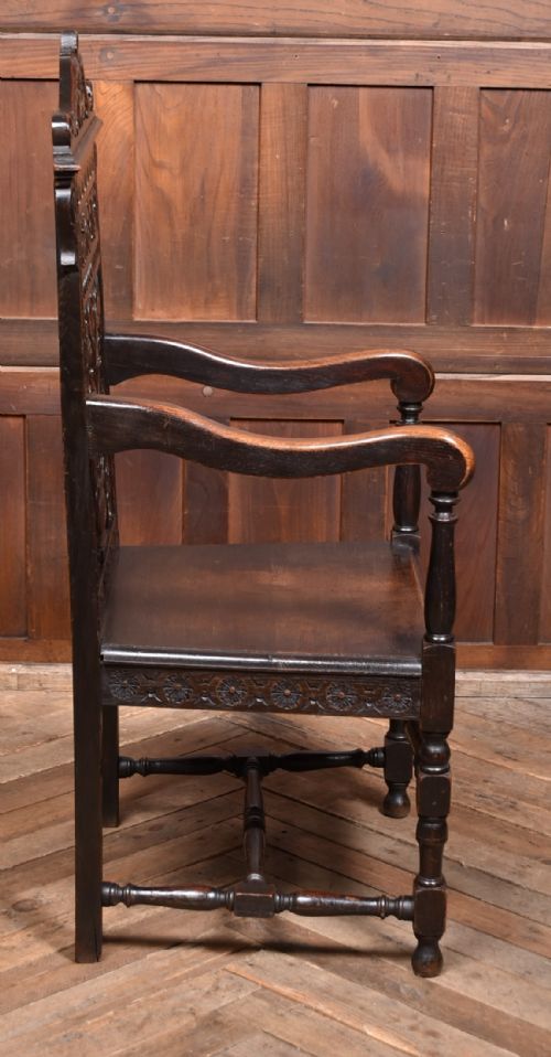 19TH CENTURY OAK HALL CHAIR - ADDITIONAL PHOTO 7