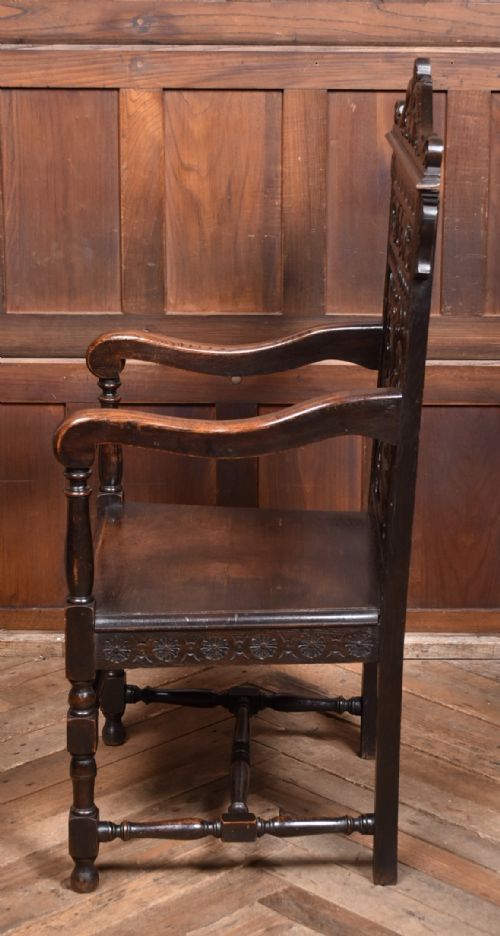 19TH CENTURY OAK HALL CHAIR - ADDITIONAL PHOTO 9