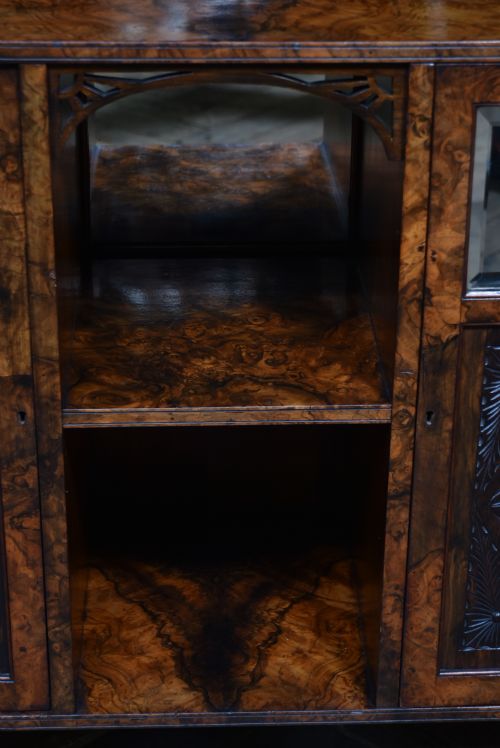 VICTORIAN WALNUT DISPLAY CABINET - ADDITIONAL PHOTO 11