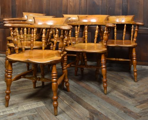SET OF 6 ELM SMOKERS BOW ARMCHAIR - ADDITIONAL PHOTO 2