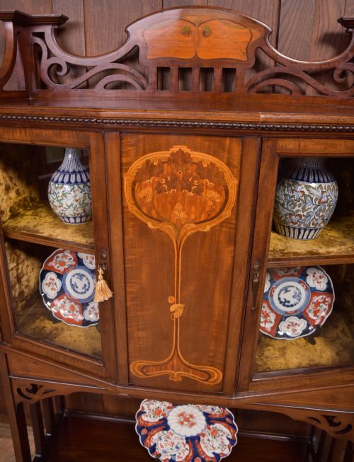 ART NOUVEAU MAHOGANY DISPLAY CABINET - ADDITIONAL PHOTO 1
